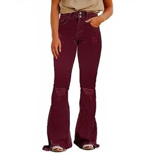 NWT Flamingals Raw Hem High-Rise Bell Bottom Jeans Women's Medium